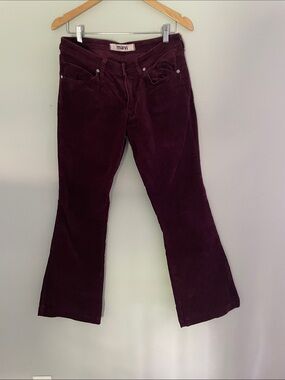 Mavi Women's Deep Plum Corduroy Flare Pants size: 31/32